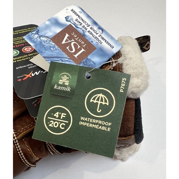 Kamik Simona Mid Winter Boot Womens Sz 6 Waterproof Classic Dark Brown Leather - Picture 11 of 14